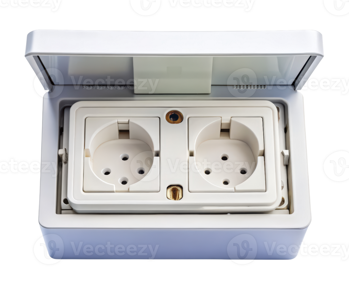 Double outdoor electrical outlet on a transparent background png