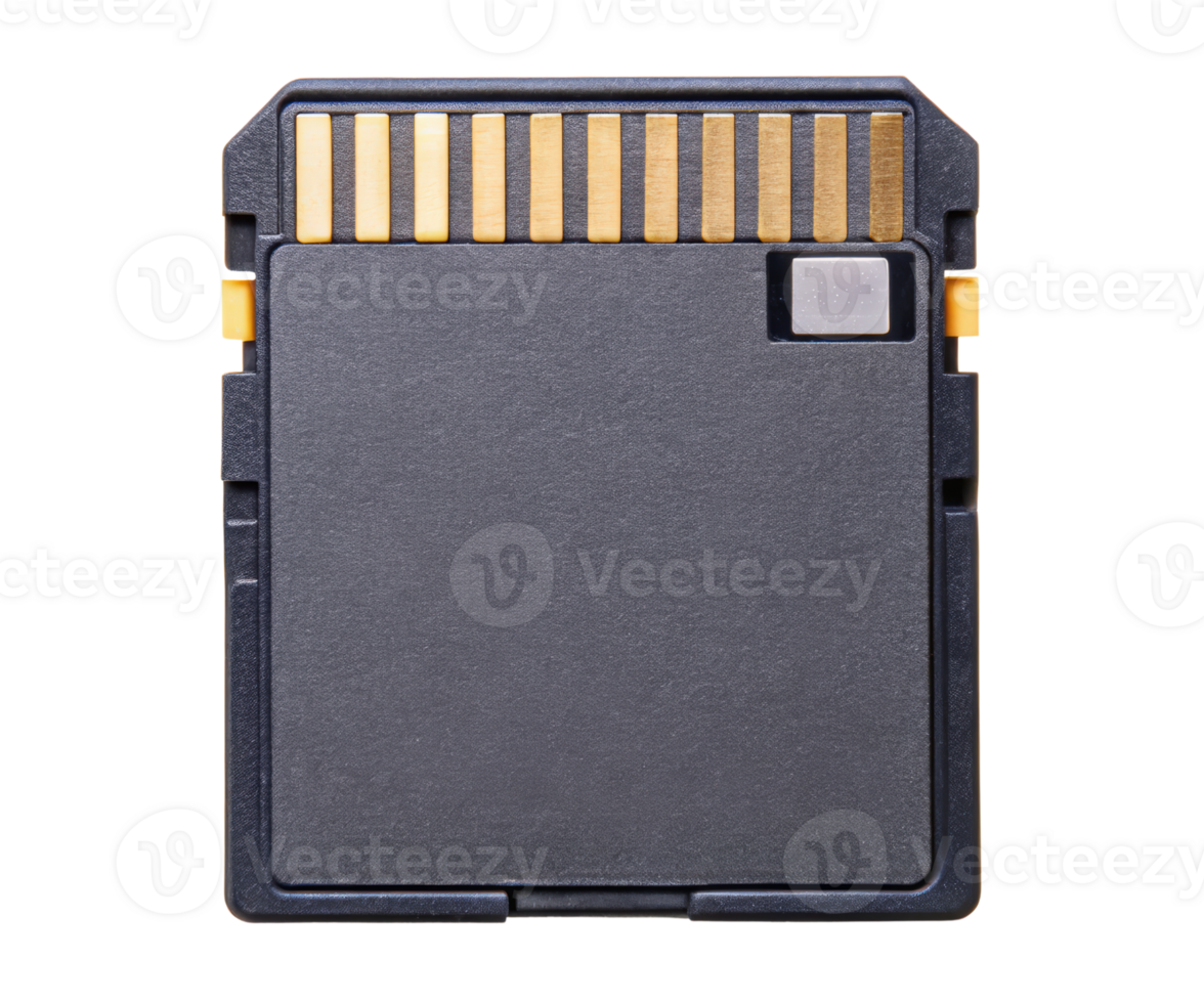 Close-up of a memory card on a transparent background png