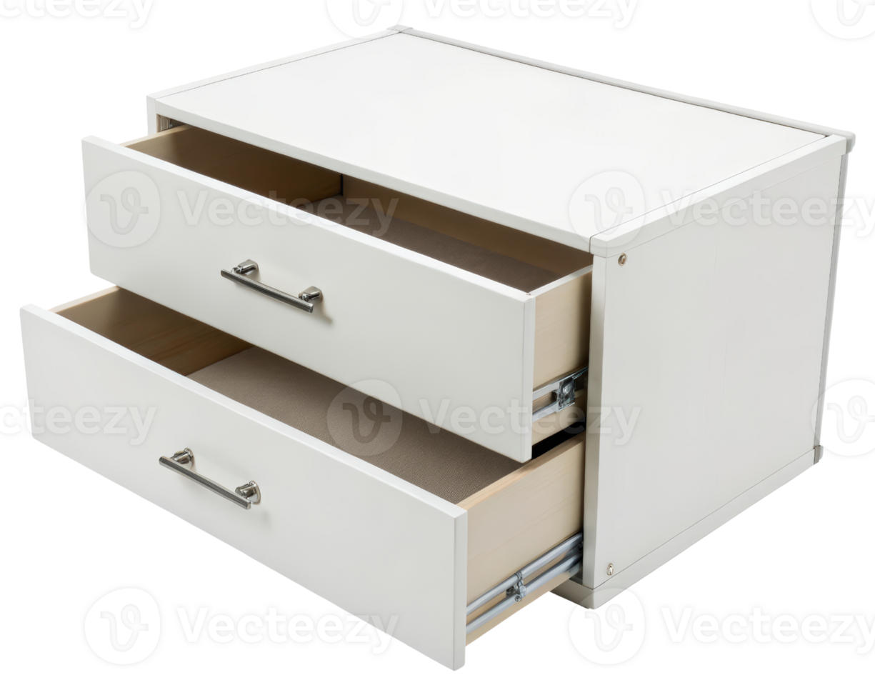 White two-drawer chest on a transparent background png