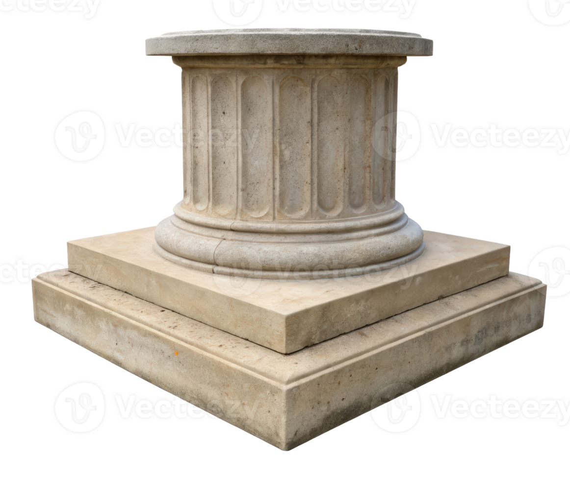 Stone column base on a transparent background png