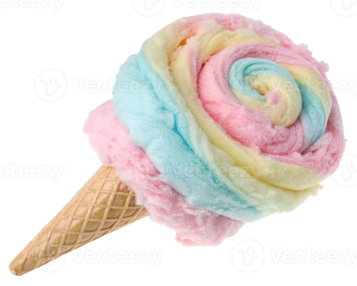 Ice cream cone with swirl on a transparent background png