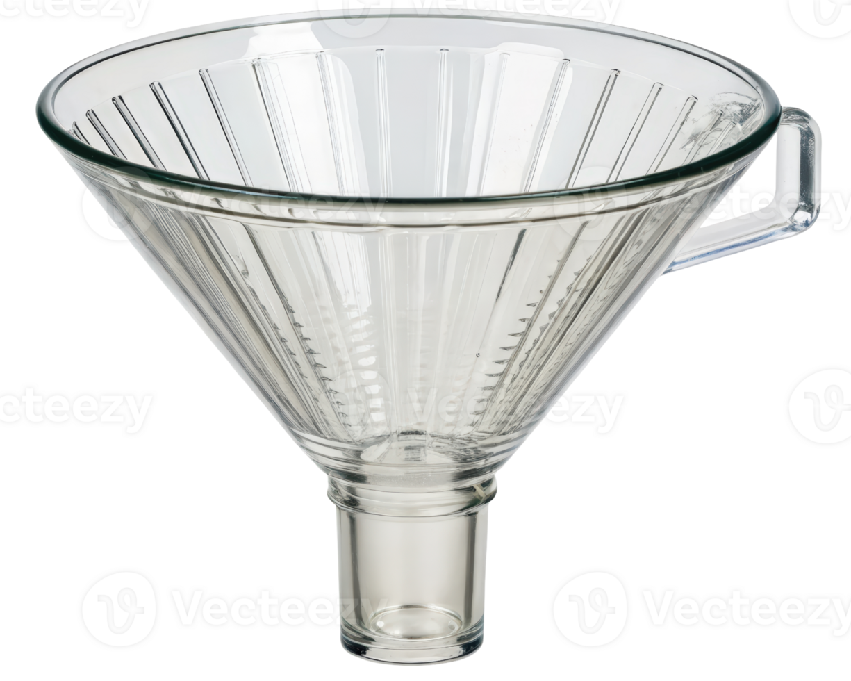 Glass coffee filter on a transparent background png
