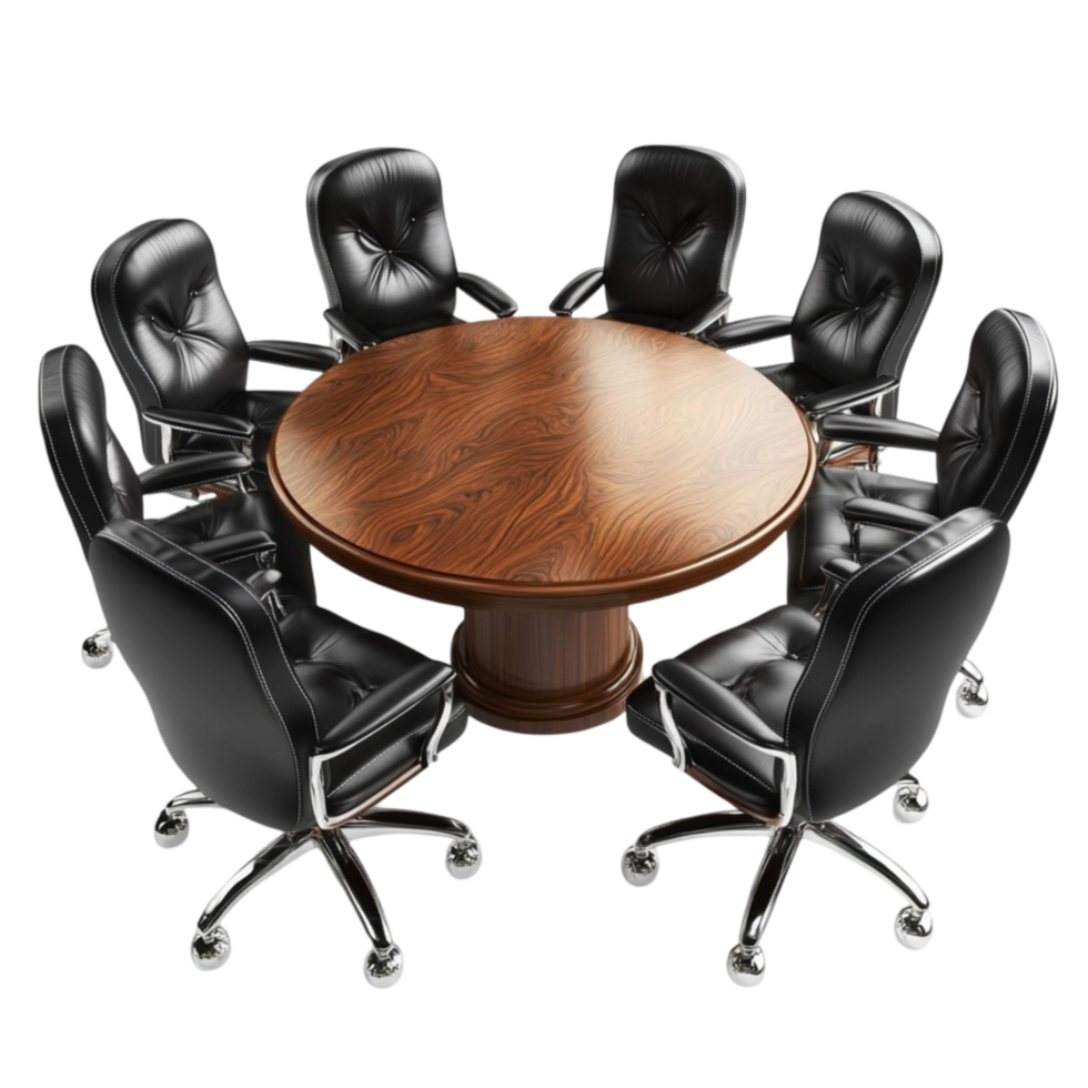 Modern conference table on a transparent background Generative png