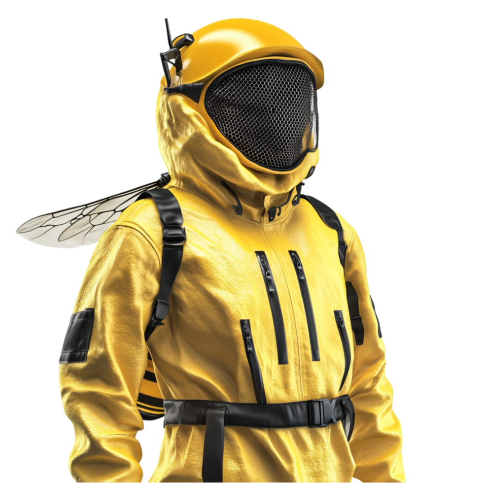 Bee Worker Safety Suit with Transparent Background png