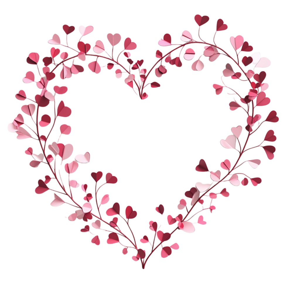 Heart Shaped Floral Frame Transparent Background png