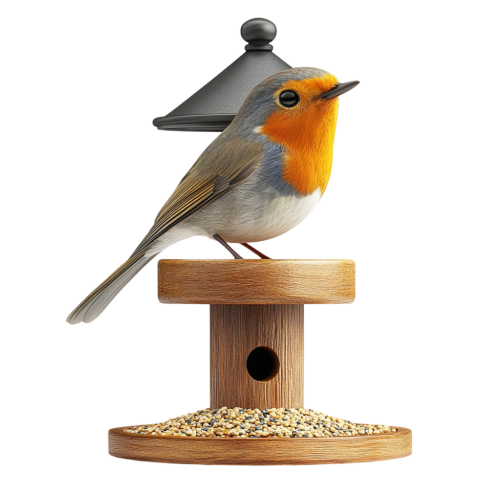 Bird Sitting on Branch with Red Berry png