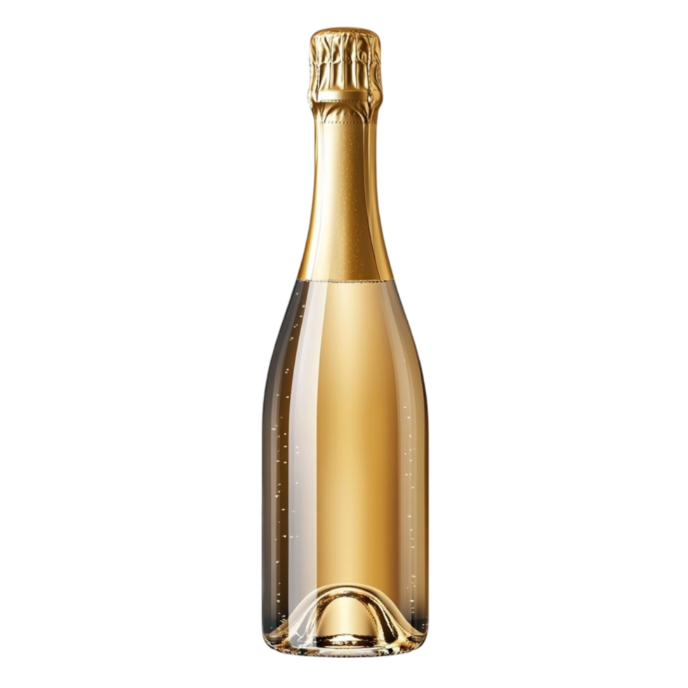 Gold Champagne Bottle Isolated On Transparent Background png