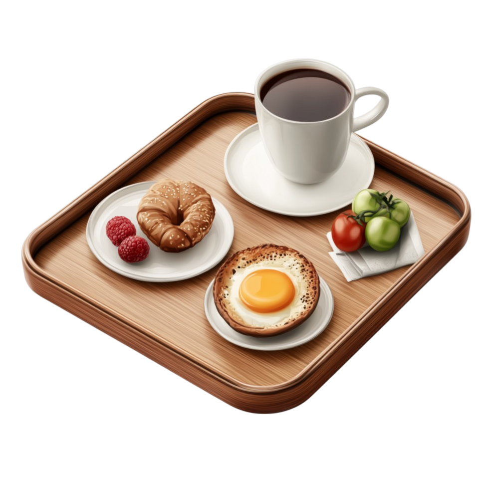 Healthy Breakfast Plate with Transparent Background png