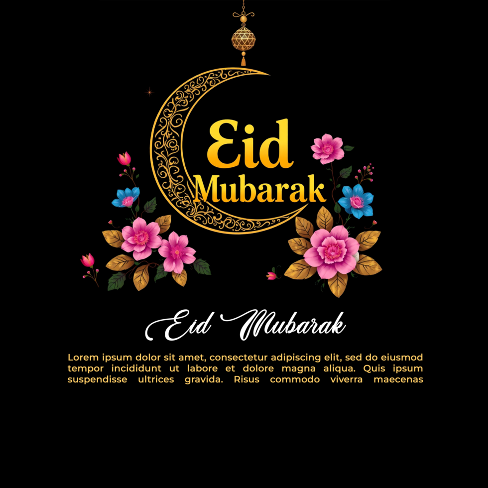 Holy Eid Mubarak night with Eid Ul Fitr Idul Fitri and Eid Al Fitr Mubarek prayers and fasting psd