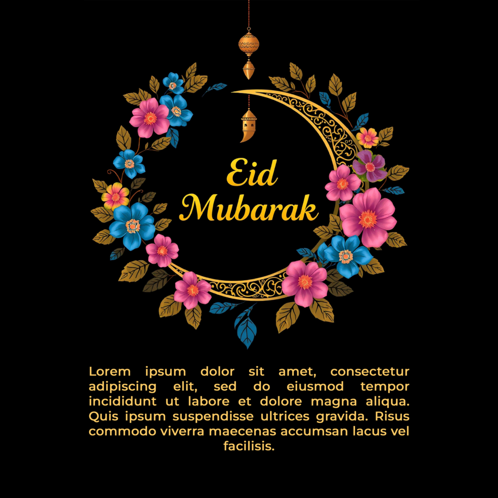 Joyful Islamic celebration with Eid Mubarak Eid Ul Fitr Idul Fitri and Eid Al Fitr Mubarek wishes psd