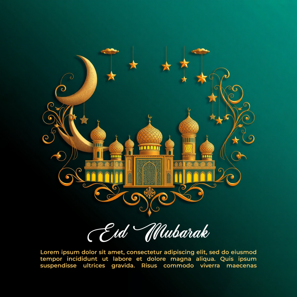 Sacred Eid Mubarak night for Eid Ul Fitr Idul Fitri and Eid Al Fitr Mubarek prayer and reflection psd