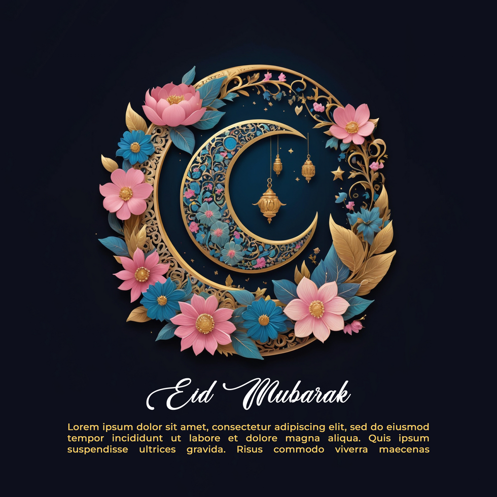 Eid Mubarak card design for Eid Ul Fitr Idul Fitri and Eid Al Fitr Mubarek with Islamic calligraphy psd