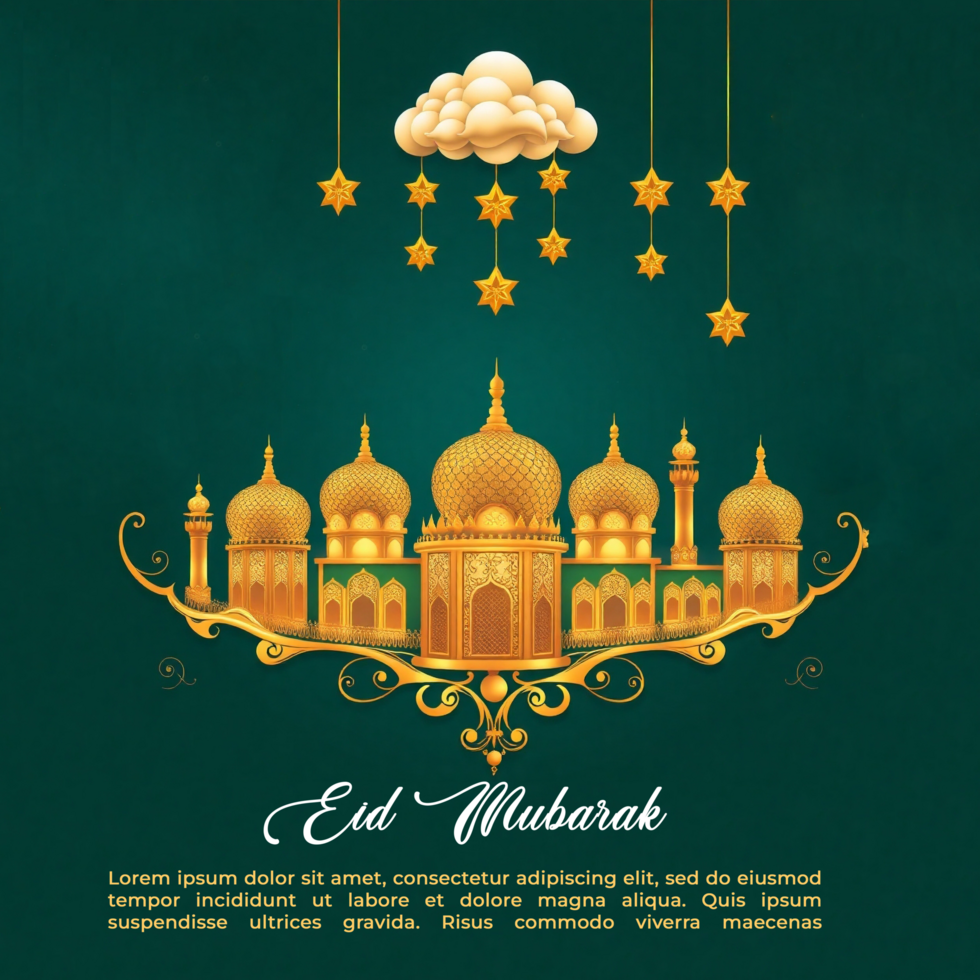 Elegant Eid Mubarak design with Eid Ul Fitr Idul Fitri and Eid Al Fitr Mubarek Islamic background psd