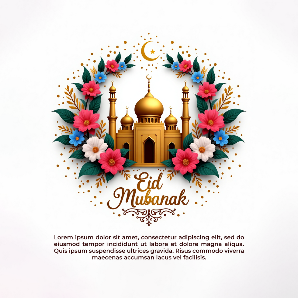 Holy Ramadan Kareem blessings for Eid Mubarak Eid Ul Fitr Idul Fitri and Eid Al Fitr Mubarek festivities psd