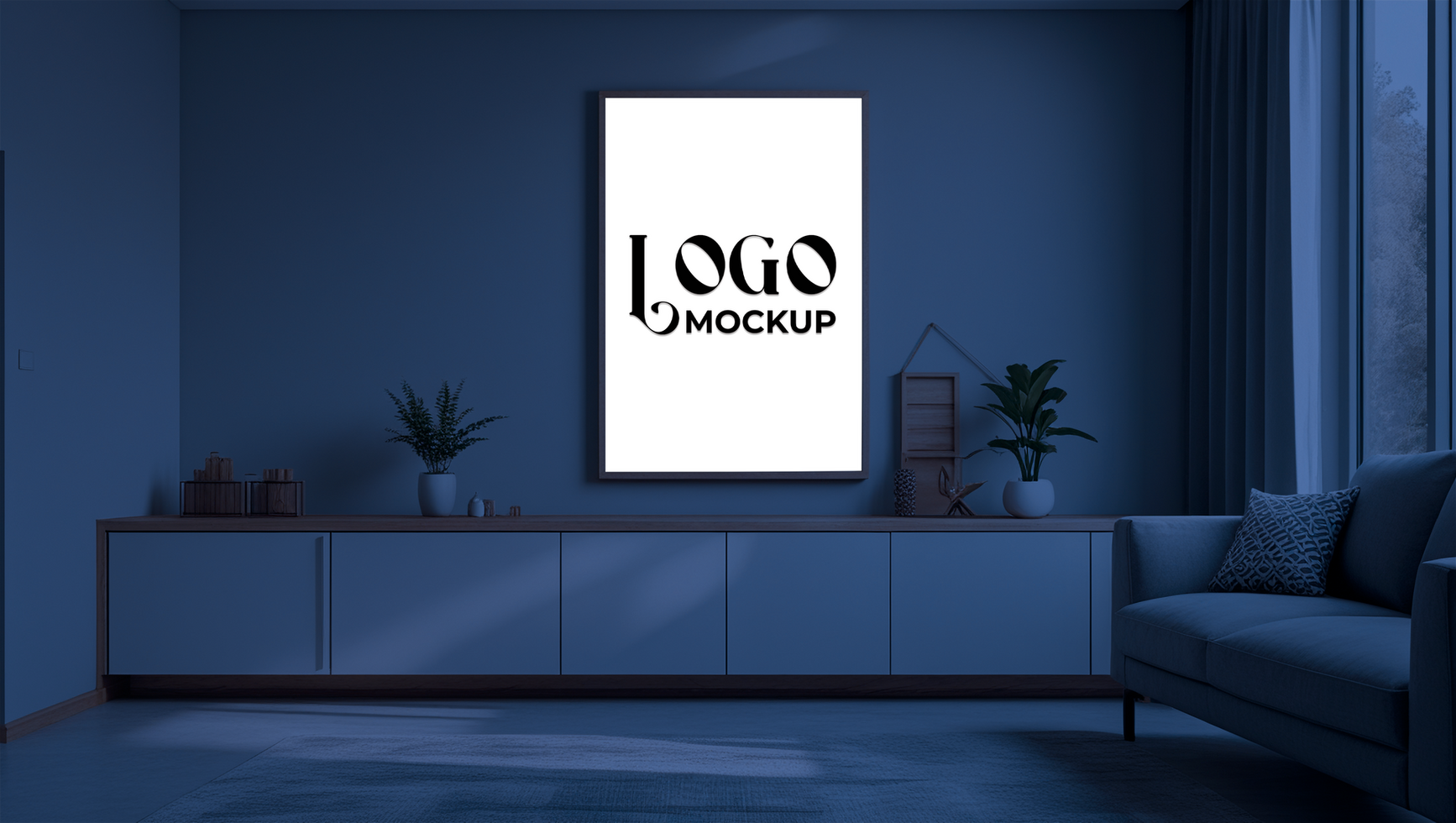 Mockup on concrete wall for print with a clean and professional logo mockup on a modern scene psd
