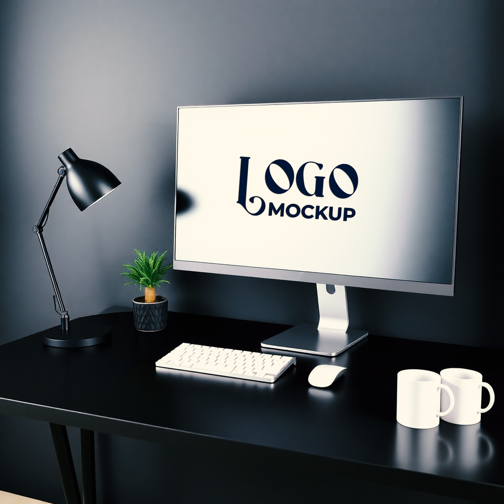 Stylish logo mockup for brand identity showcasing a premium logo mockup on a modern scene psd