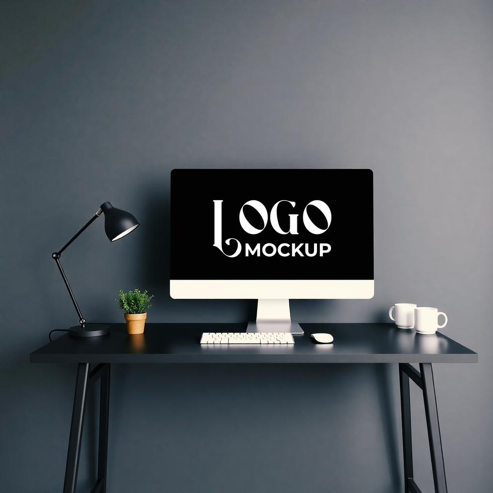 Elegant logo mockup template for a professional and realistic logo mockup display on wall psd