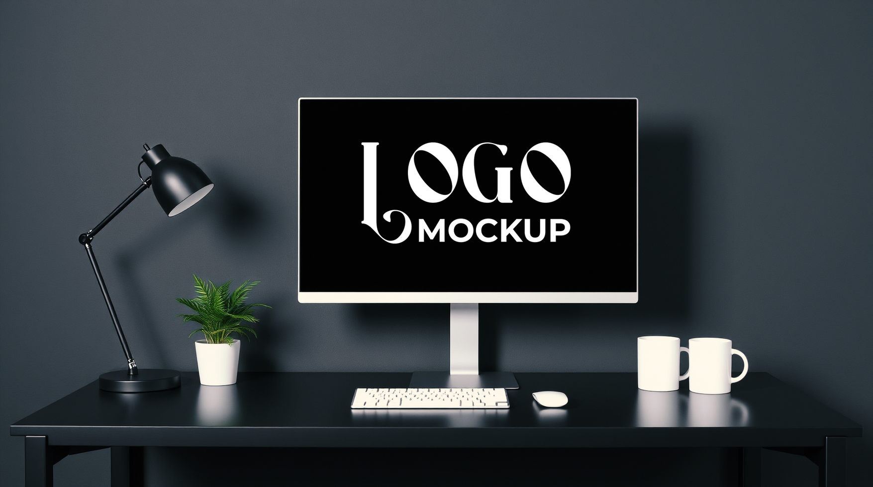 Logo mockup scene on tv monitor for professional logo branding with a stylish logo mockup presentation psd
