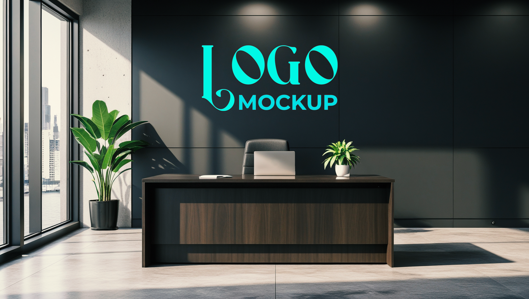 Premium business logo mockup on concrete wall with a clean and stylish logo mockup display psd