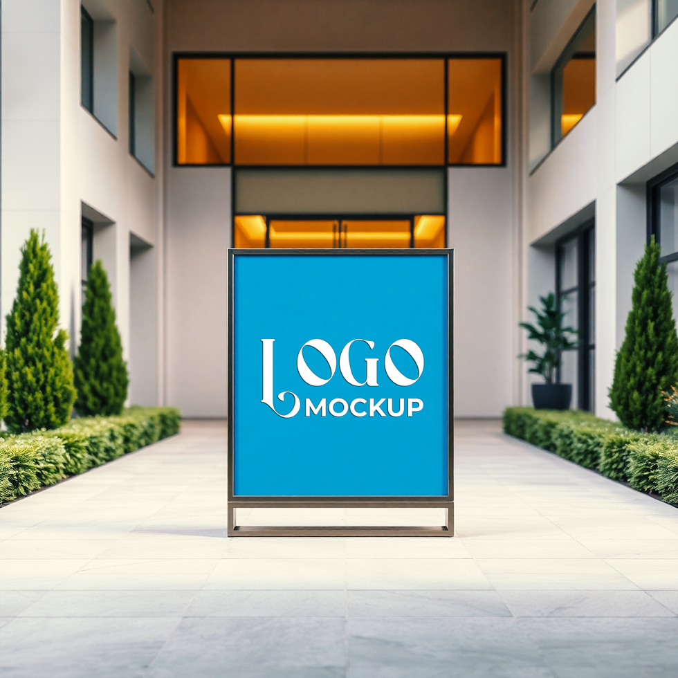 Concrete wall logo mockup with a stylish and clean logo mockup display psd