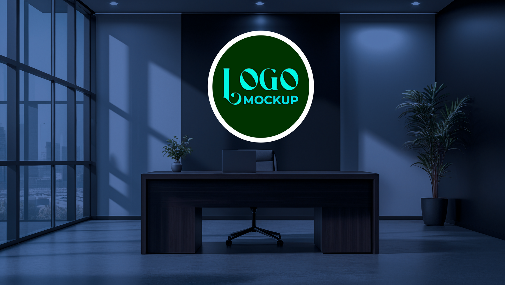 Minimalist logo mockup template on concrete wall for a professional and realistic logo mockup psd