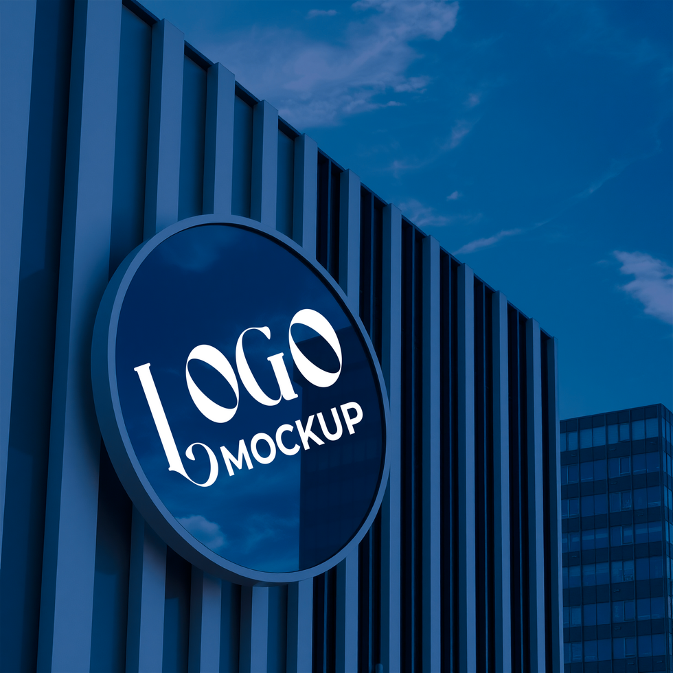 Logo mockup template with a digital logo mockup for branding presentation psd