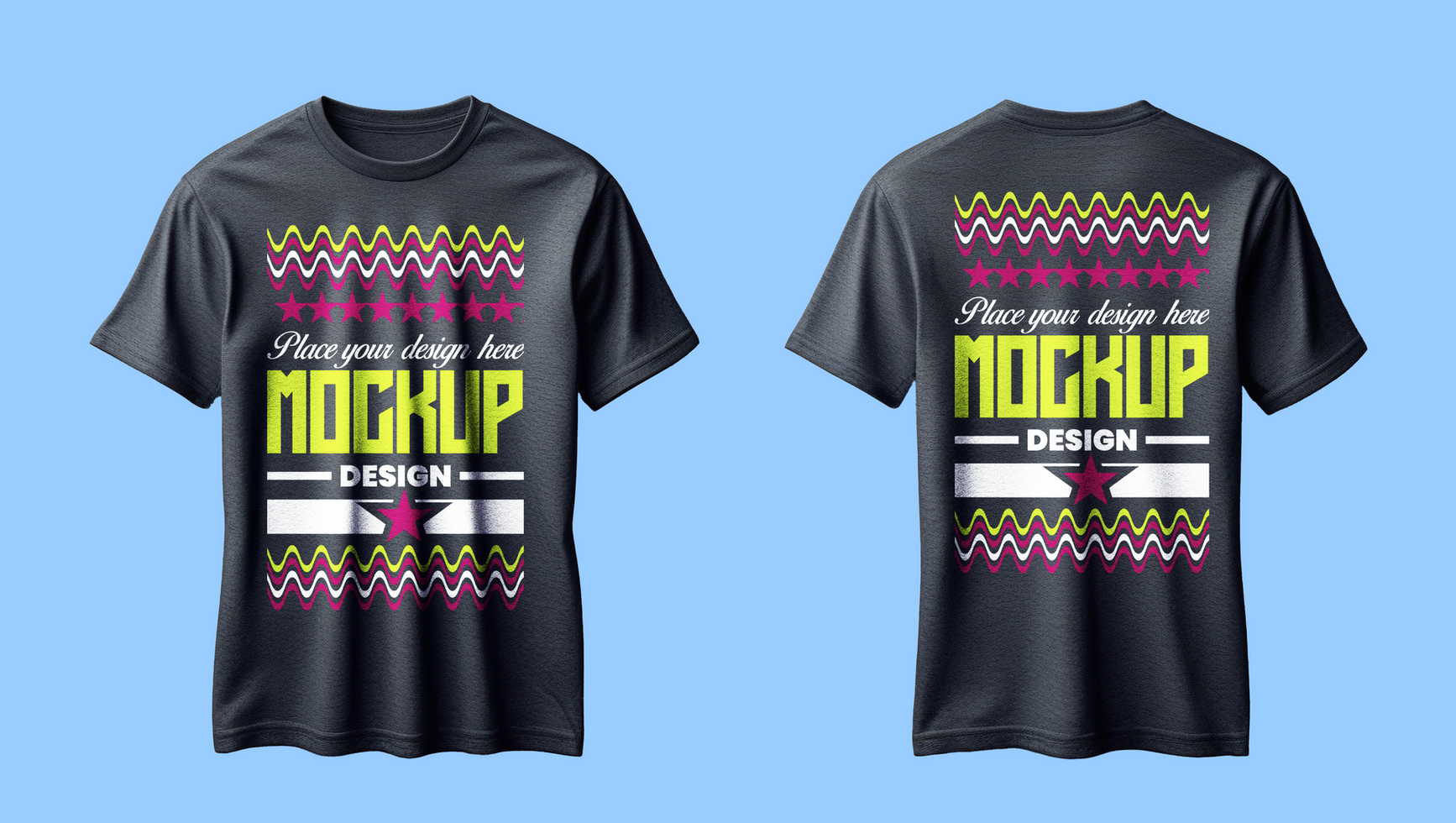 Minimalist black t shirt mockup designed for tshirt design projects and apparel branding needs psd