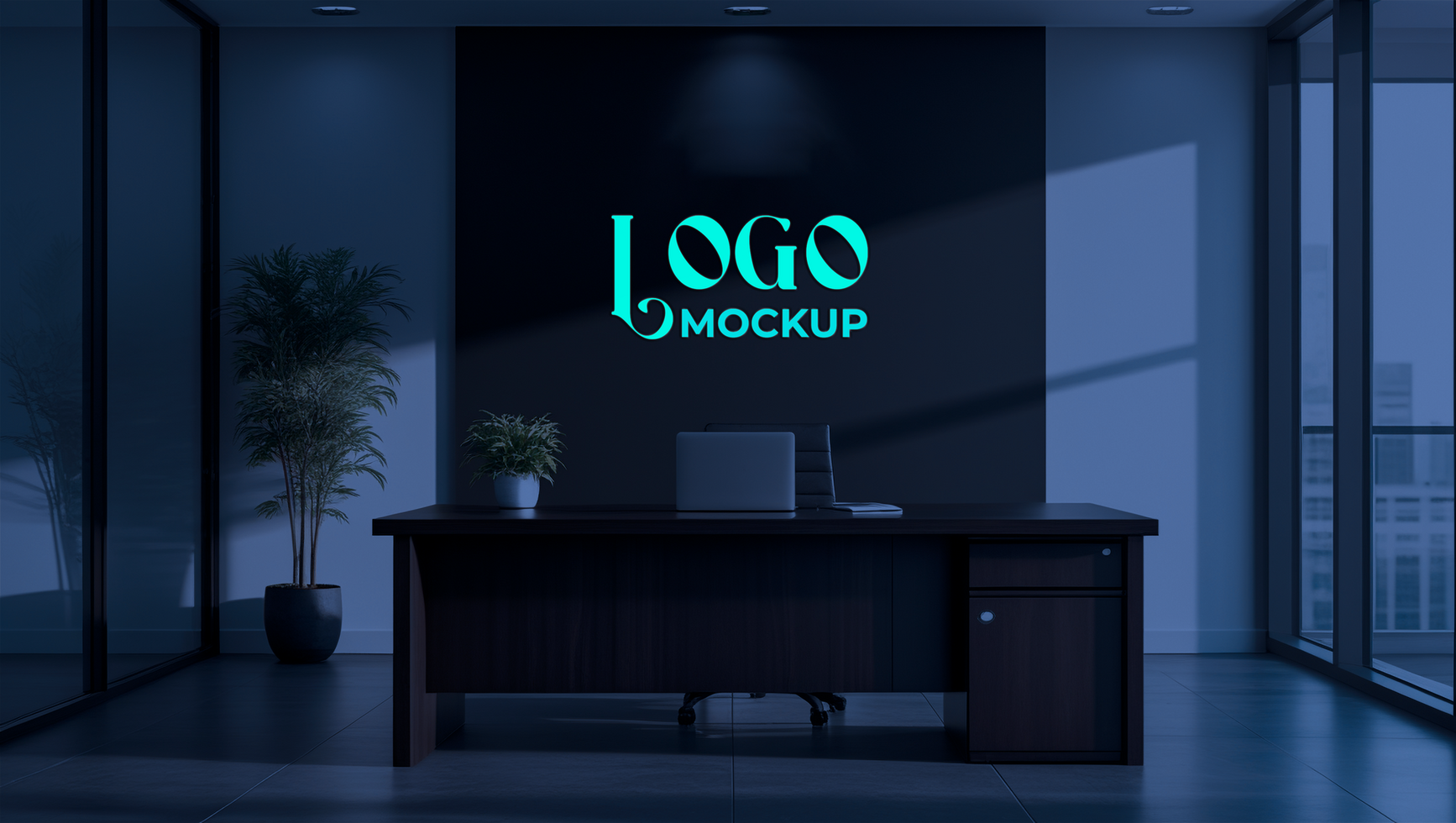 Modern branding mockup on concrete wall with a realistic logo mockup scene for businesses psd