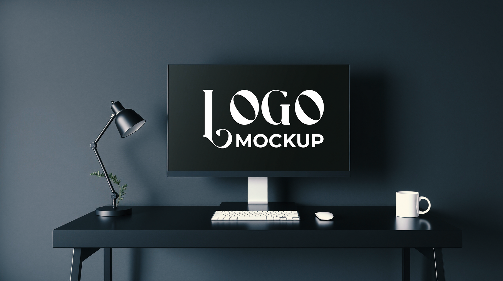 High quality logo mockup on tv monitor for showcasing a professional logo mockup on a concrete wall psd