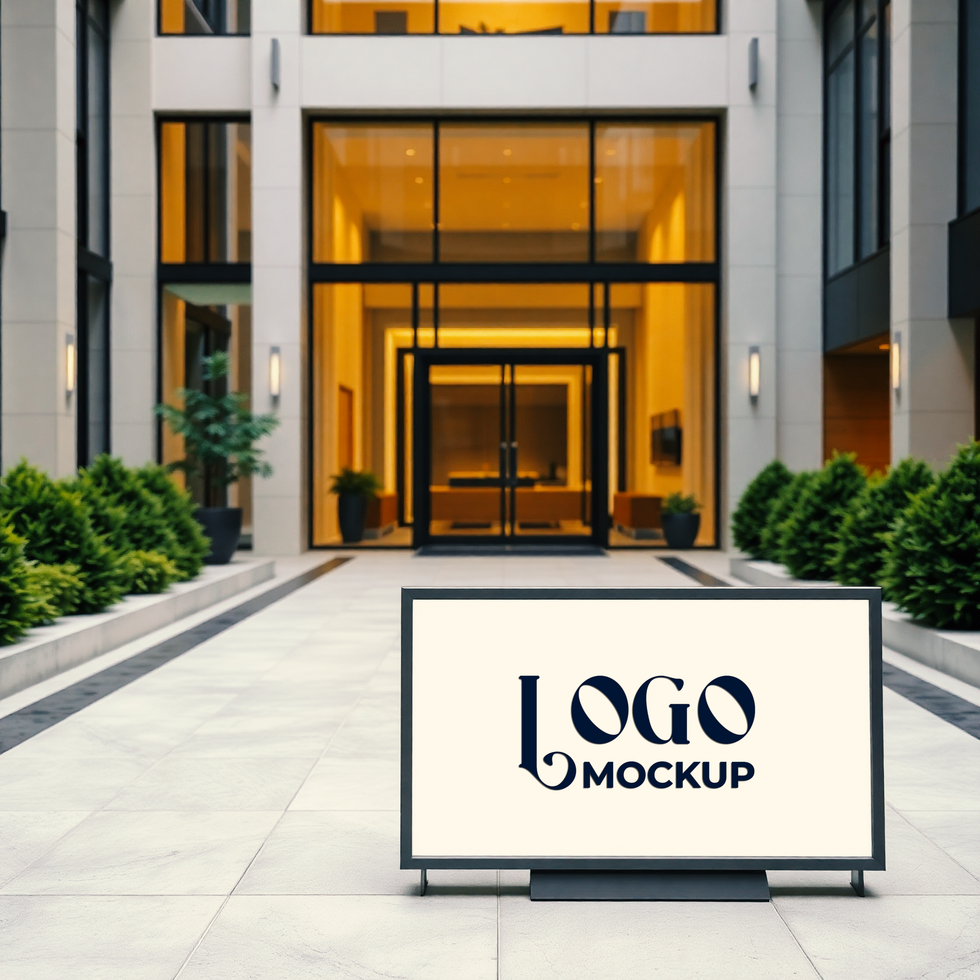 Realistic logo mockup with a premium logo branding display for company identity mockup psd