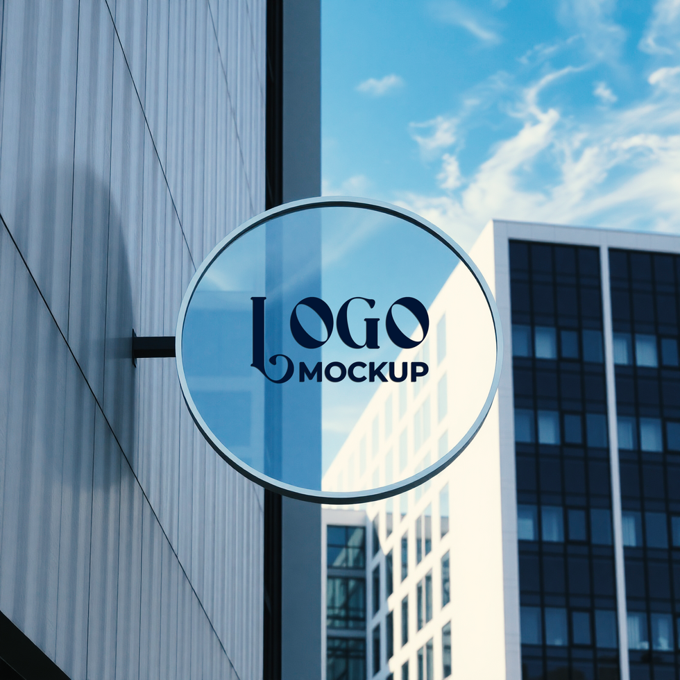 Business logo mockup with a professional and premium logo mockup display psd