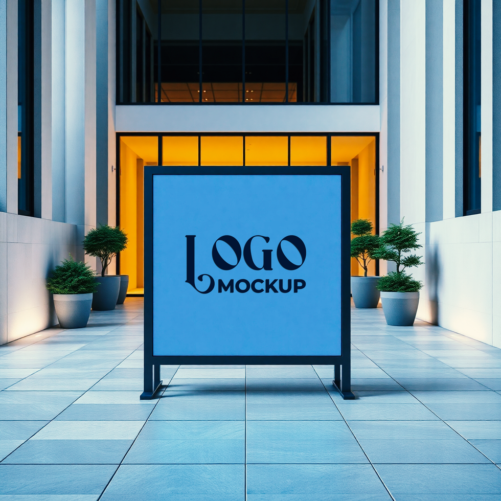 Realistic logo display with a business logo mockup for a clean and elegant branding psd