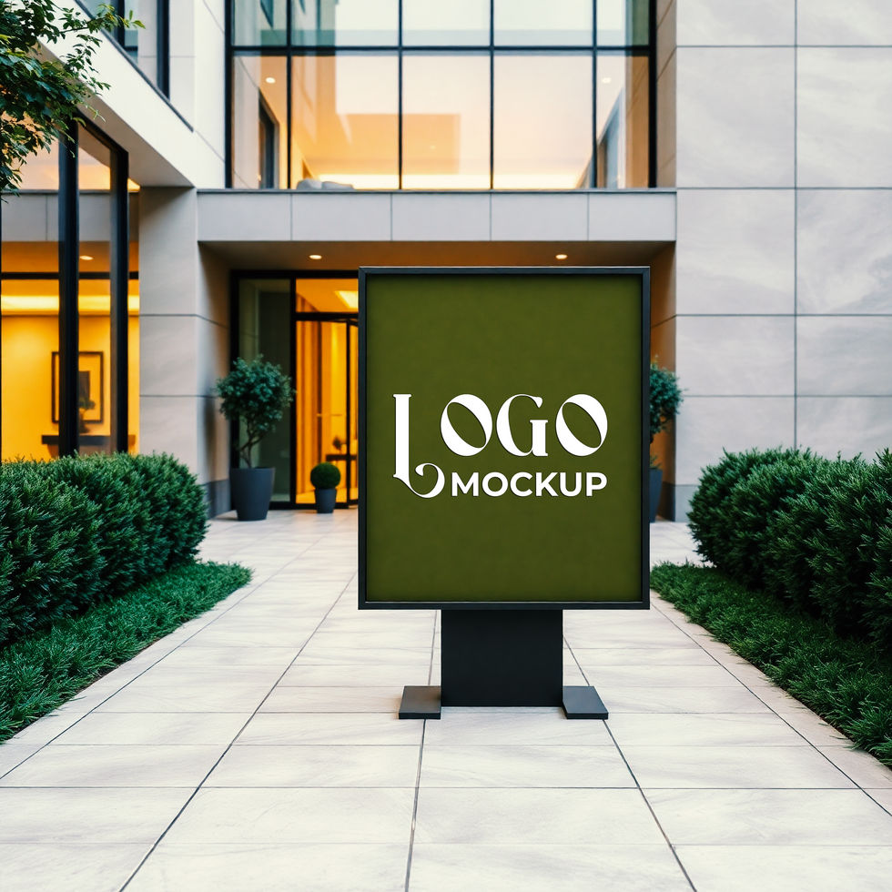 Digital logo branding mockup with a premium and sleek logo mockup display psd