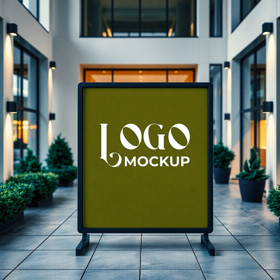 Minimalist logo mockup for branding with a high quality logo mockup scene psd