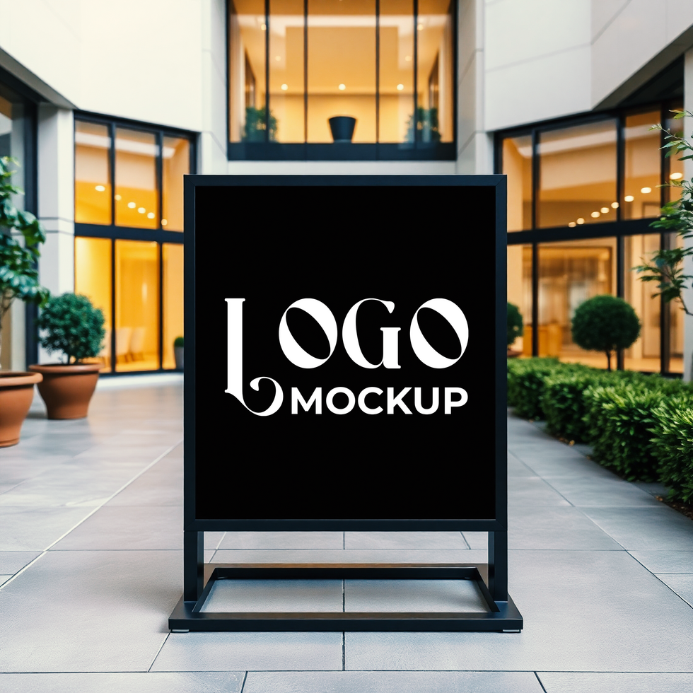 Abstract logo mockup for modern branding with a sleek and stylish logo psd