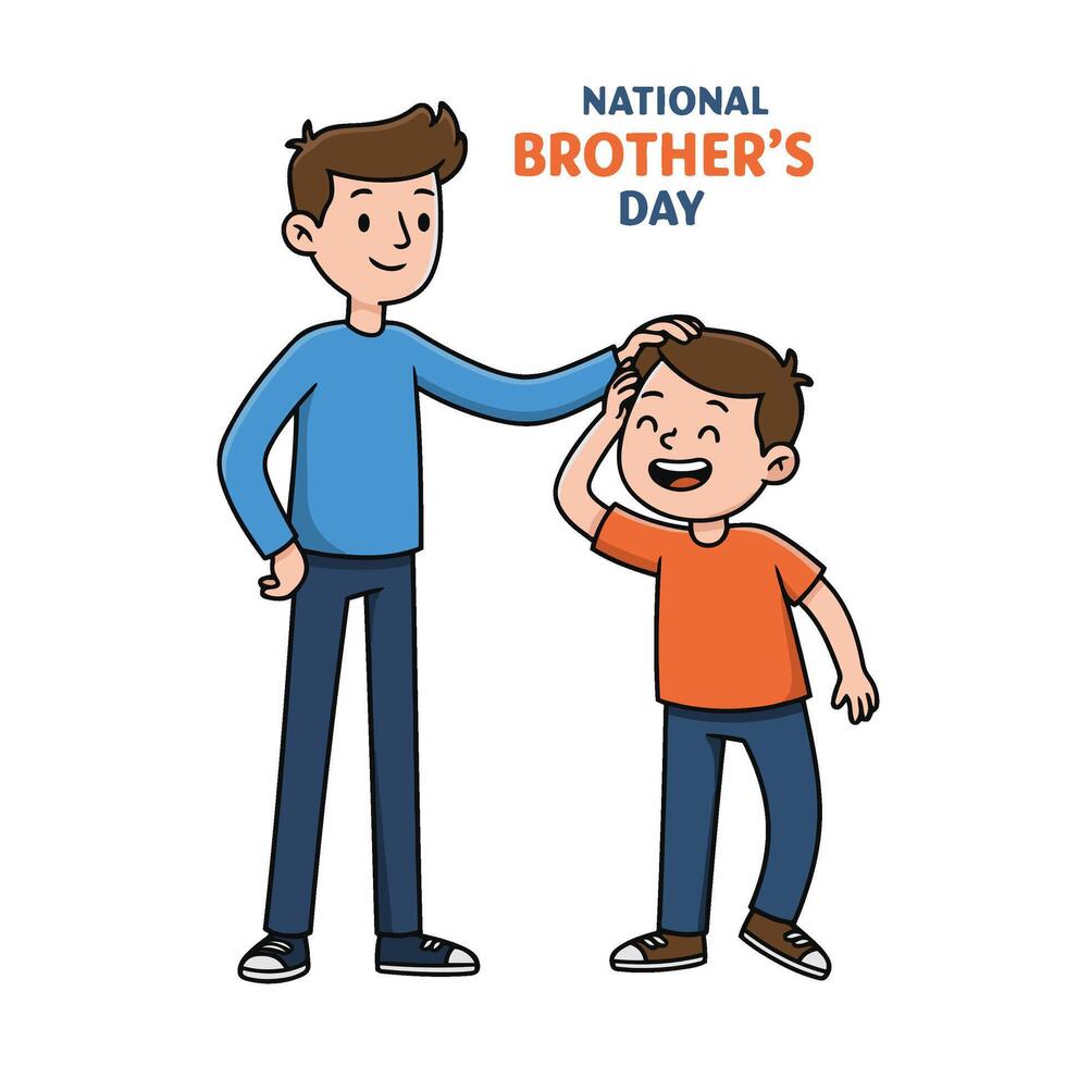 Love and Friendship Between Two Brothers Enjoying Time Together Art vector