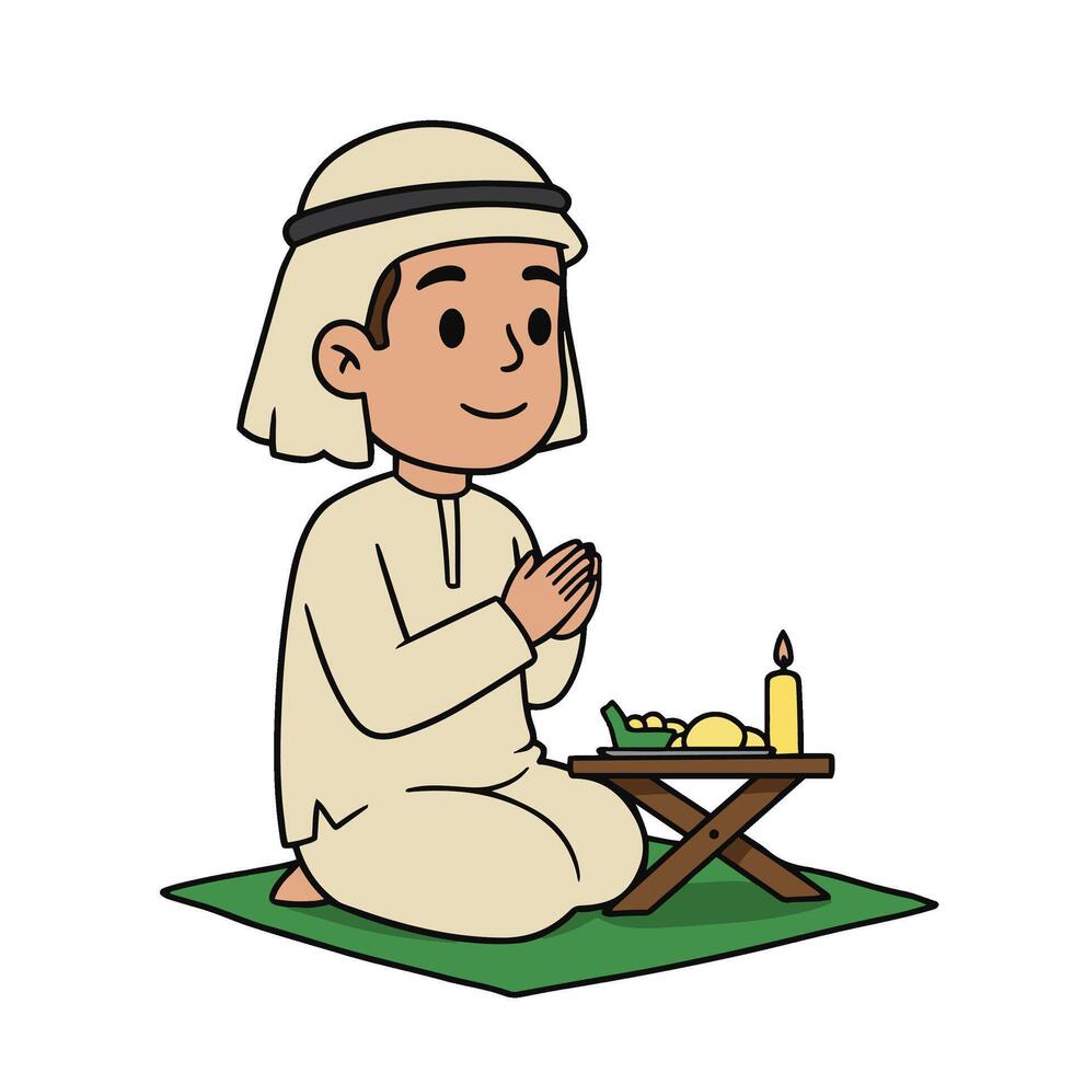 Eid Celebration With Authentic Arabic Sweet and Dates Serving vector