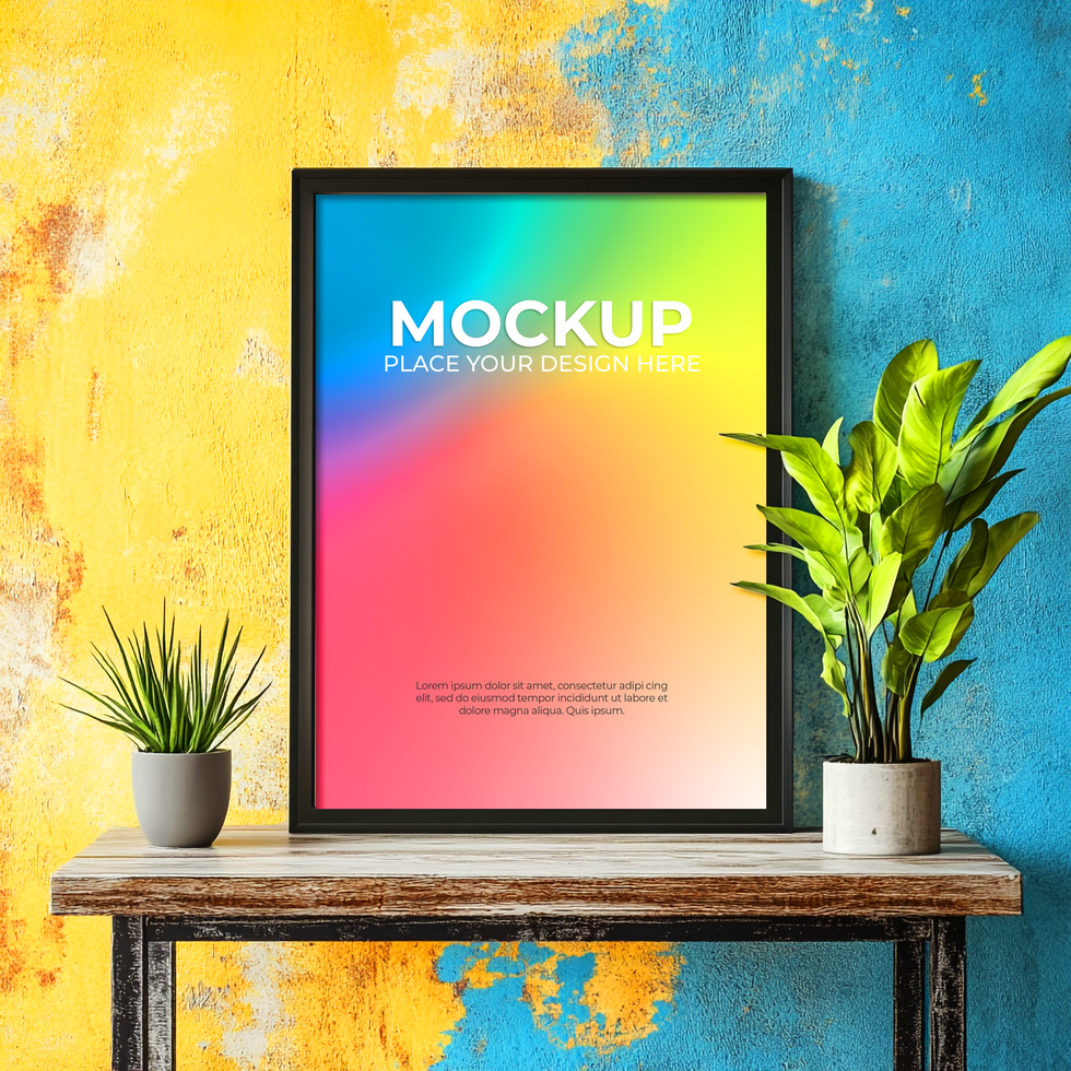Square white frame mockup for timeless interior decor psd
