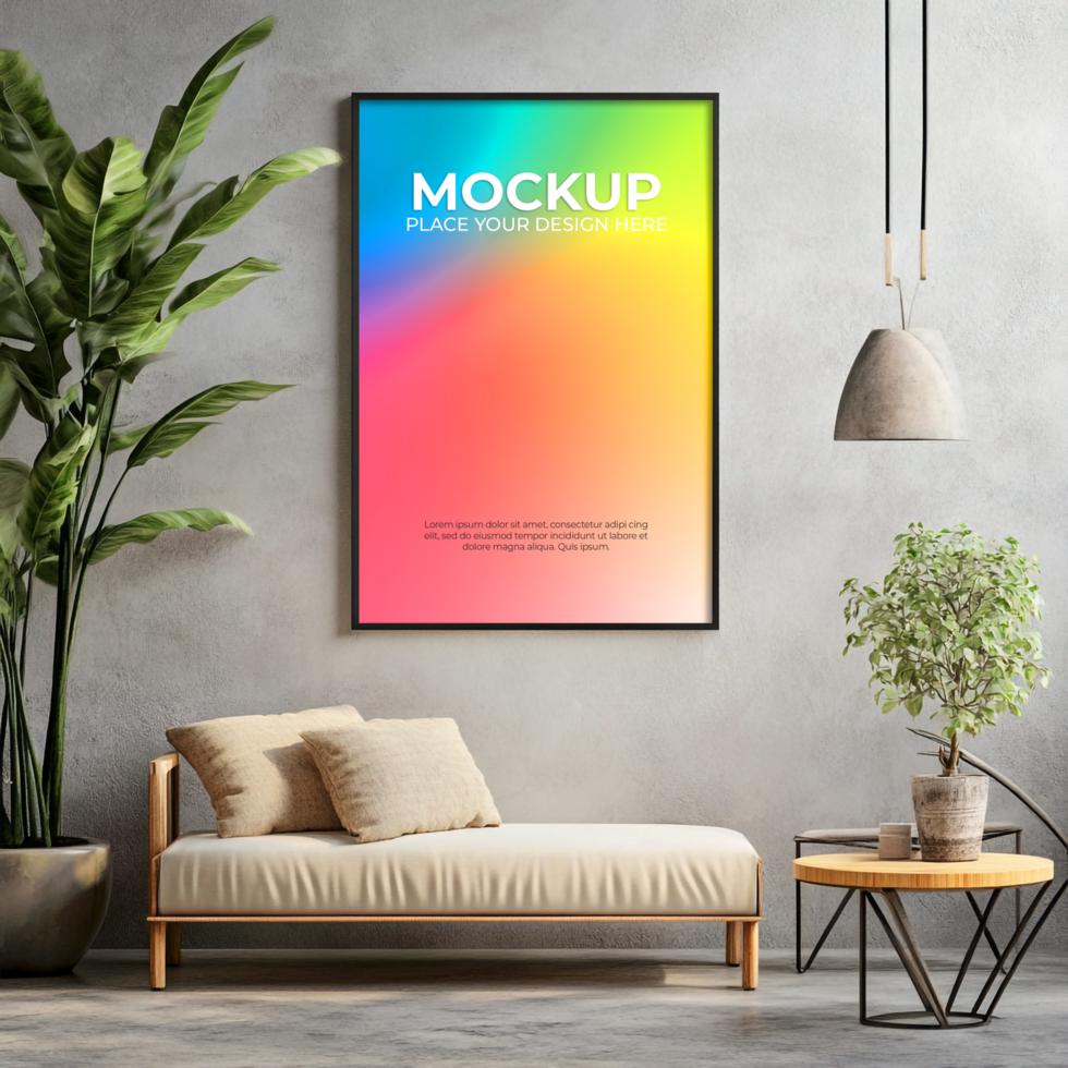 Realistic 3D wood frame mockup for professional product previews psd