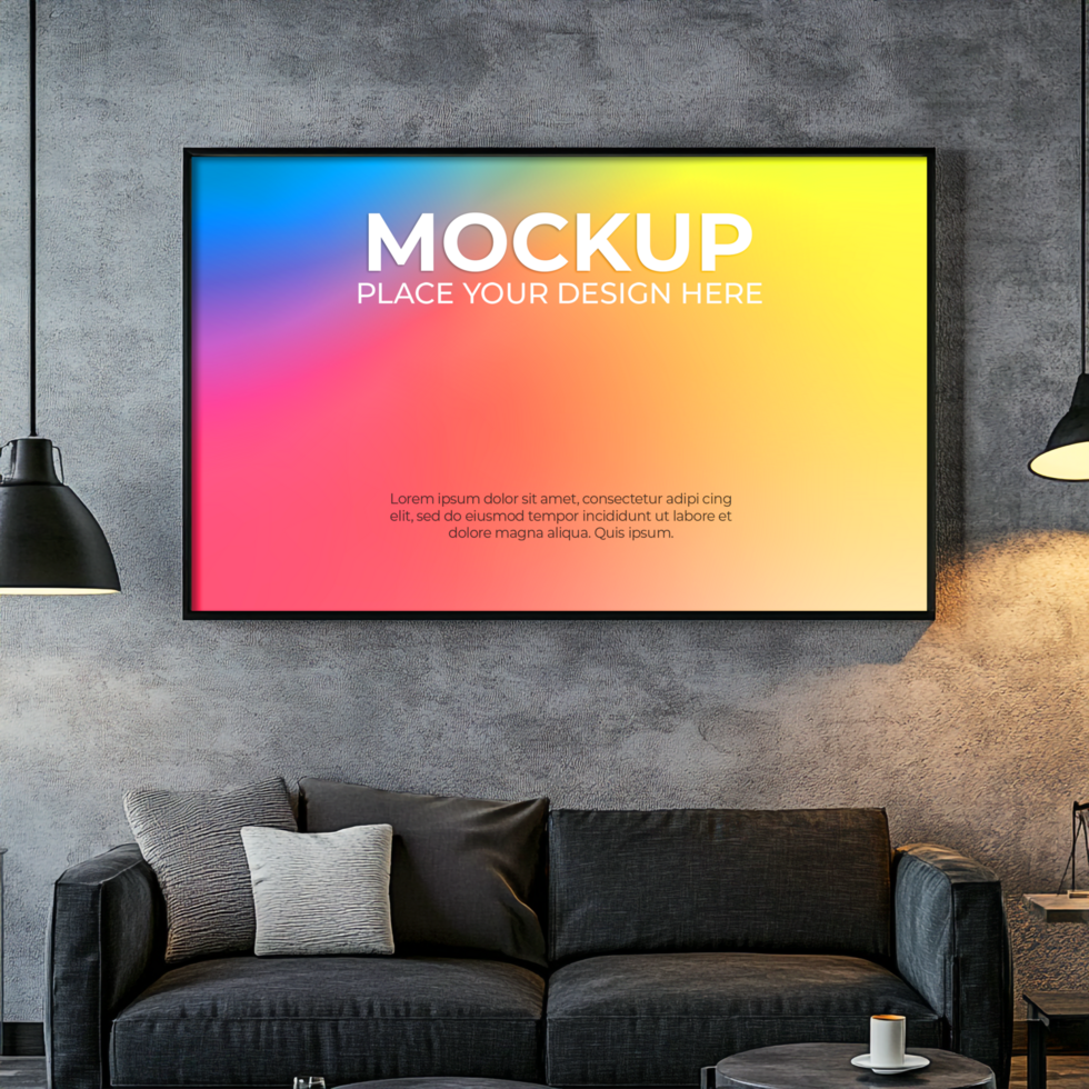 Abstract frame mockup for modern home interiors psd
