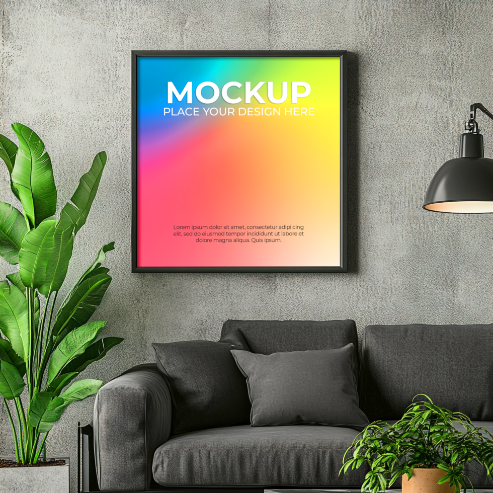 Modern desk frame mockup for digital prints and photography psd