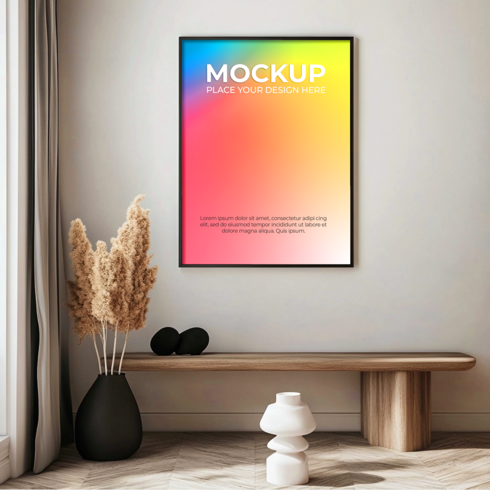 Elegant gallery wall frame mockup for curated art exhibits psd