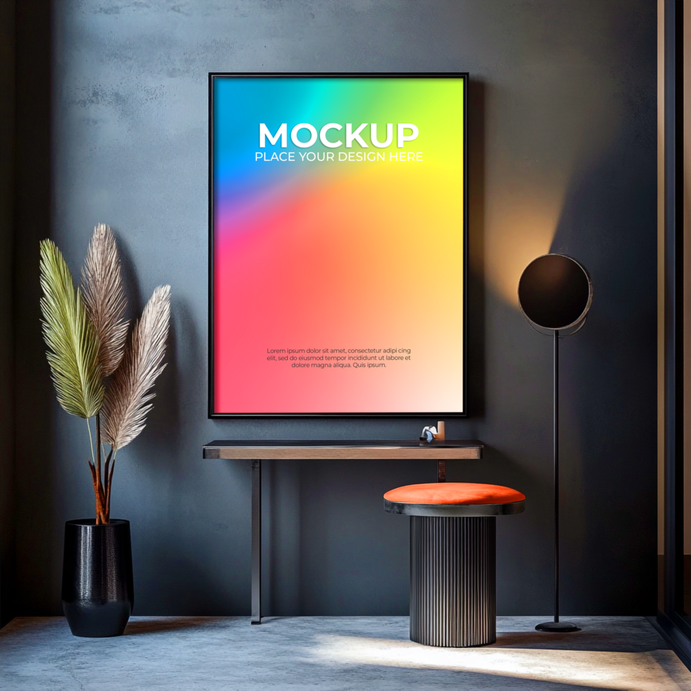 Elegant black frame mockup for professional branding psd