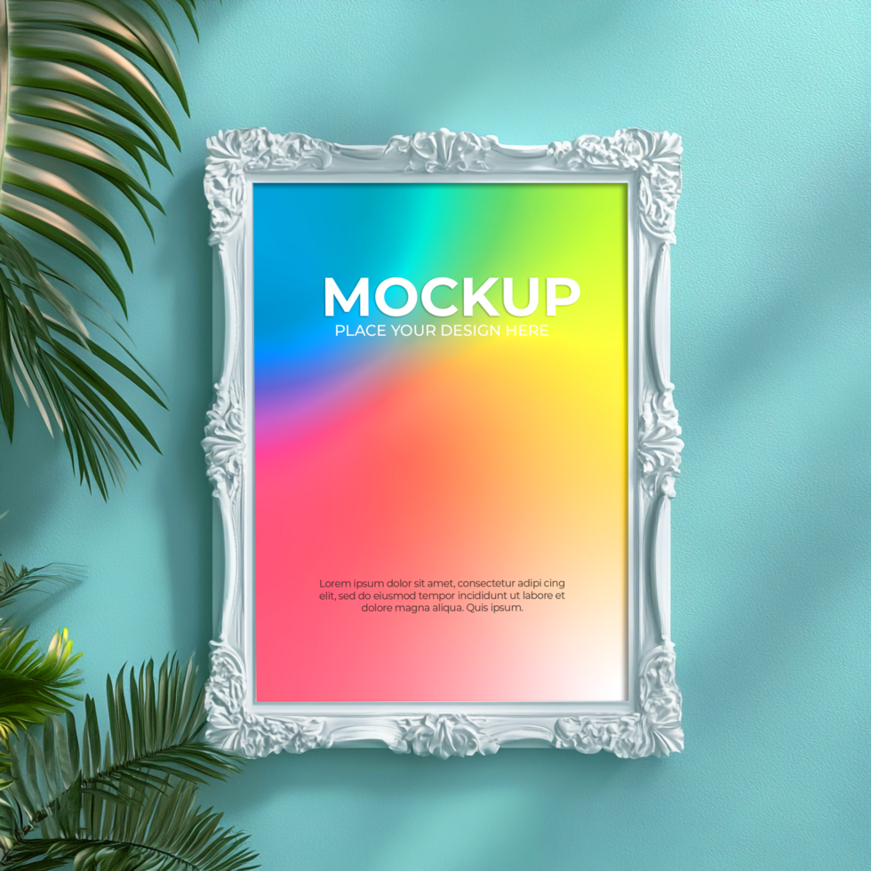 Black metal frame mockup for contemporary office spaces psd