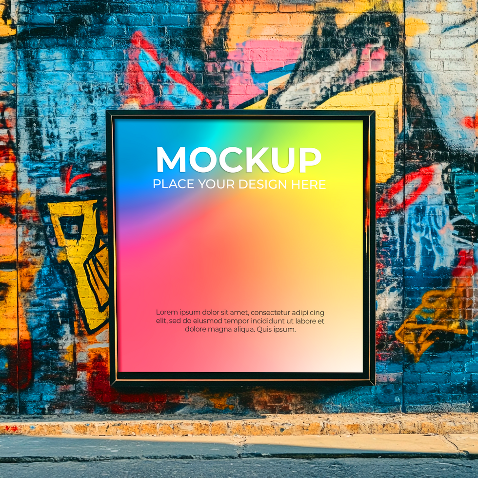 Realistic thick-frame mockup for bold and stylish posters psd