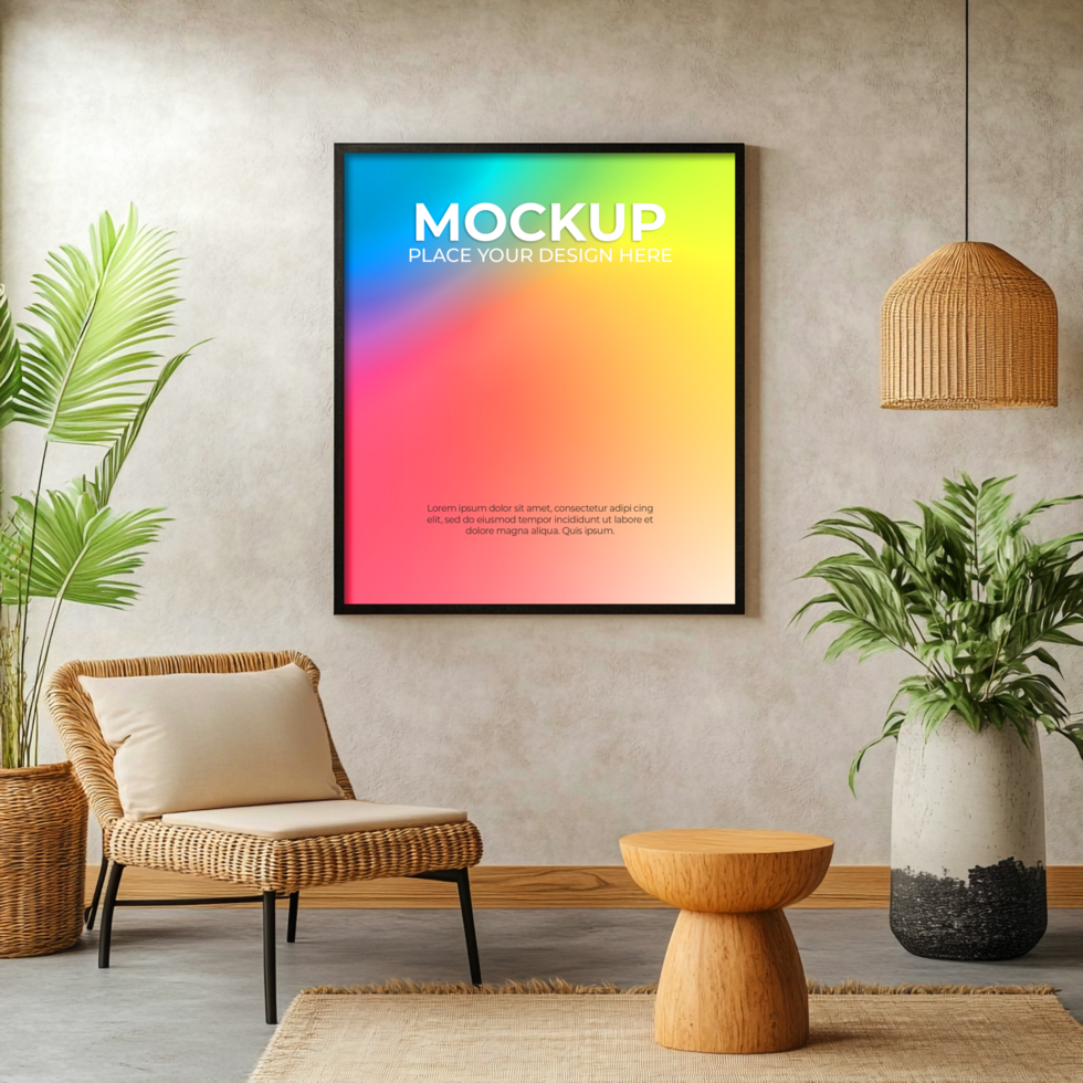 Stylish multi-frame mockup for curated gallery walls psd