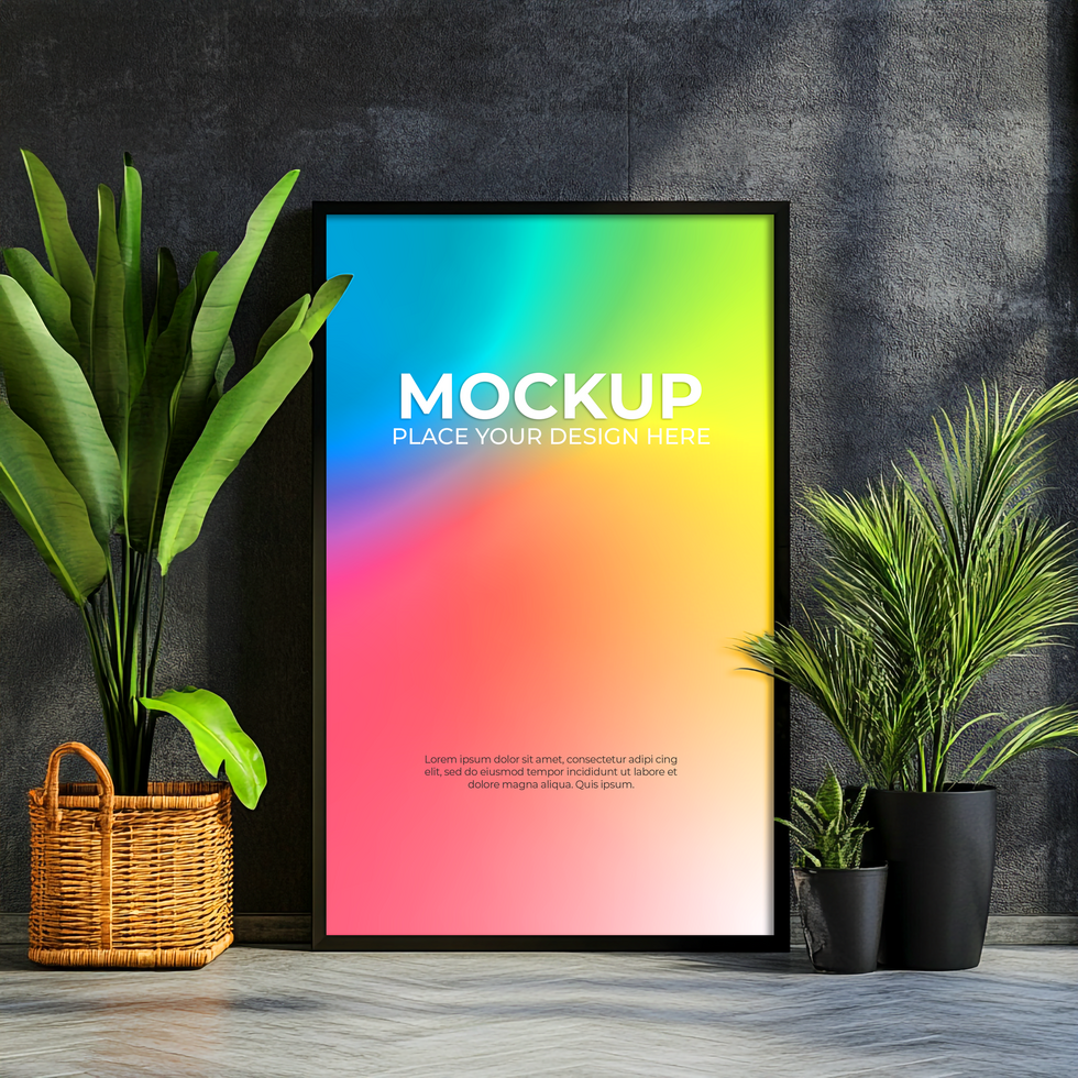 Luxury dark frame mockup for high-end print displays psd