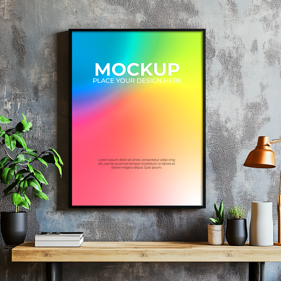Classic mahogany frame mockup for traditional and elegant decor psd