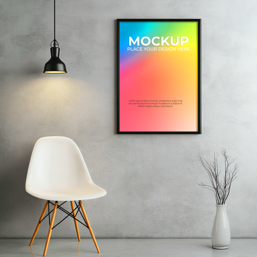 Ultra-clean floating frame mockup for sleek artistic prints psd