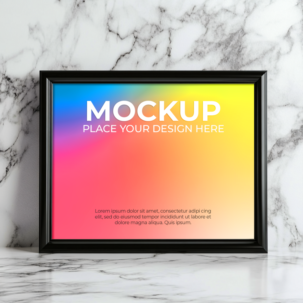 Light wood frame mockup for Scandinavian interior design psd